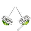 Image 6 : New 18kt White Gold 2.20 ctw Checkerboard Cut Peridot & Diamond Halo Stud Earrin