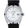 Image 4 : Rolex Mens Stainless Steel White Diamond 36MM Datejust Wristwatch With Nylon Str