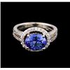 Image 2 : 2.35 ctw Tanzanite and Diamond Ring - 14KT White Gold