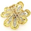 Image 4 : Vintage French 18K TT Gold 4.27 ctw Diamonds & Ruby Textured Flower Burst Brooch