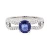 Image 2 : 1.88 ctw Sapphire and Diamond Ring - 18KT White Gold