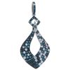 Image 1 : 14k White Gold 1.39CTW Diamond and Blue Diamonds Pendant, (SI/H)