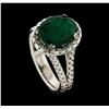 Image 4 : 3.70 ctw Emerald and Diamond Ring - 14KT White Gold