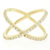 Image 4 : 14k Yellow Gold 0.50 ctw Round Brilliant Diamond Simple X Ex Cross Band Ring