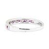 Image 3 : 0.20 ctw Ruby and Diamond Straight-Line Double Milgrain Band - 10KT White Gold