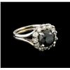 Image 1 : 4.42 ctw Black Diamond Ring - 14KT White Gold