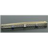 Image 2 : Antique Two Tone 14kt Gold Diamond & Synthetic Sapphire Open Filigree Bar Pin