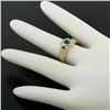 Image 7 : Petite 14K TT Gold 0.68 ctw 3 Cabochon Emerald & Diamond Accented Cocktail Ring