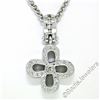 Image 1 : 14kt White Gold 0.44 ctw Diamond Open Flower Pendant Necklace