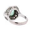 Image 3 : 7.80 ctw Emerald And Diamond Ring And Earrings - 14KT White Gold