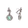 Image 6 : 7.80 ctw Emerald And Diamond Ring And Earrings - 14KT White Gold