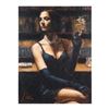 Image 1 : Fabian Perez, "Study Brunette At Bar" Hand Textured Limited Edition Giclee on Bo