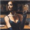 Image 2 : Fabian Perez, "Study Brunette At Bar" Hand Textured Limited Edition Giclee on Bo