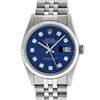 Image 3 : Rolex Mens Stainless Steel 36MM Blue Diamond Datejust Wristwatch