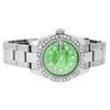 Image 3 : Rolex Ladies Stainless Steel Quickset Green String Diamond Datejust Wristwatch