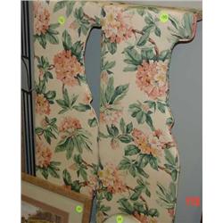 Pair of valances mounted on wood, 62" l