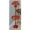 Image 1 : Red metal table lamp with black stencil