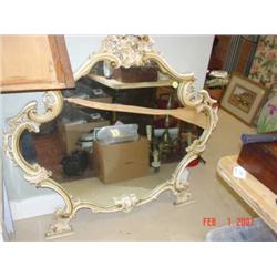 White & gold gilt French style mirror,