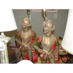 Pair of European plaster Conquistador t