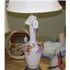 Image 1 : Porcelain Italian table lamp with gold