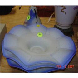 Three Czech style center bowls & vase