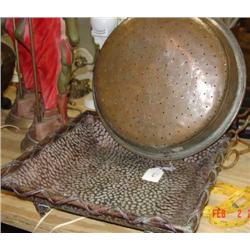 Vintage copper strainer, 19" round &  m