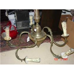 Vintage brass chandelier (some damage)