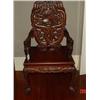 Image 1 : Ornate Oriental armchair with carving o