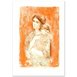  Leona and Baby  Limited Edition Lithograph by Edna Hibel (1917-2014), Numbered and Hand Signed with