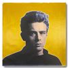 Image 1 : Steve Kaufman (1960-2010), "James Dean Yellow" Hand Signed HC Edition Hand Pulled silkscreen mixed m