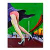 Image 1 : Cai, "On the Boardwalk" Original Acrylic Painting on Canvas, Hand Signed with Letter of Authenticity