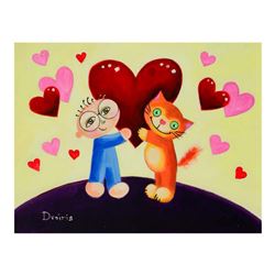 Dvoris, Original Mixed Media Acrylic Painting on Canvas, Hand Signed with Letter of Authenticity.