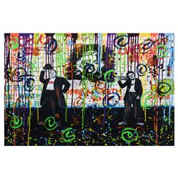 Nastya Rovenskaya- Mixed Media "Chaplin and Hardy"
