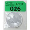 Image 1 : 1 Oz .999 Fine Silver 2020 Canada Maple Leaf Coin
