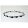 Image 1 : 7.8 CTW Blue Sapphire & Diamond Tennis Bracelet