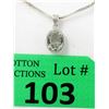 Image 1 : Sterling Silver Green Amethyst & Diamond Pendant