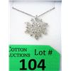 Image 1 : Sterling Silver Snowflake Necklace with Diamond