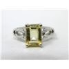 Image 1 : Sterling Silver Citrine & Diamond Cocktail Ring