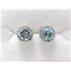 Image 1 : New Blue Topaz & Diamond Stud Earrings