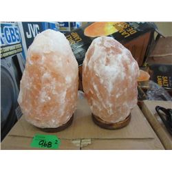 2 New Himalayan Salt Lamps  - With Bulbs & Cords