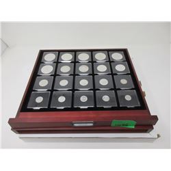 Set of 20 Historic Coins of Canada in Gem Cases