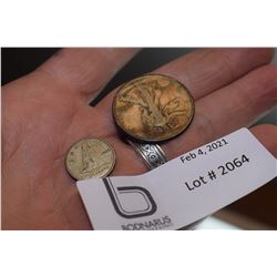 1943 USA WALKING HALF DOLLAR & 1959 CANADA DIME