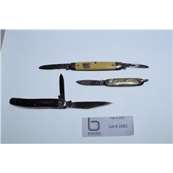 3 FOLDING KNIVES (PREMIER) ETC