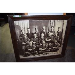 HUGE BASEBALL FRAMED PICTURE 42" BY 36"