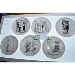 6 RISQUE VINTAGE NOVELTY PLATES