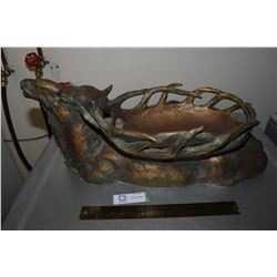 LARGE COMPOSITION ELKS HEAD BOWL