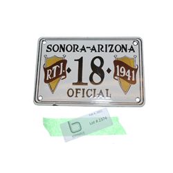 PORCELAIN ARIZONA LICENSE PLATE