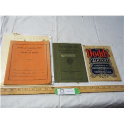 DODDS ALMANAC, 1918 SASK VEHICLE ACT & EXCERISE BOOK