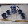 Image 1 : VINTAGE ENAMEL TEA POT & CUPS