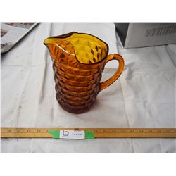 BROWN GLASS PITCHER